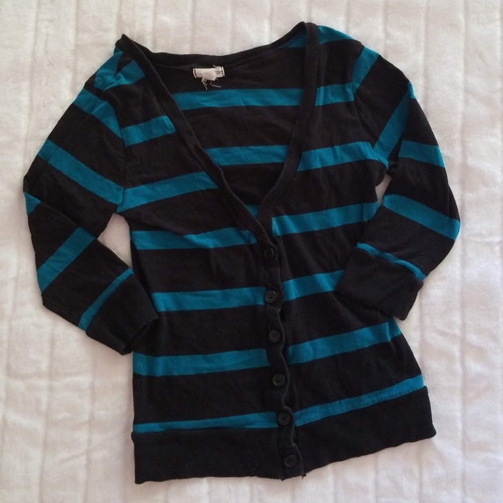 Black and Teal Cardigan